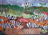 10 Afrika | 2012 | Herde I Dipt. | 120x160 | Versch. Papiere, Acryl, Oilstick, Papierschnitt auf Nessel